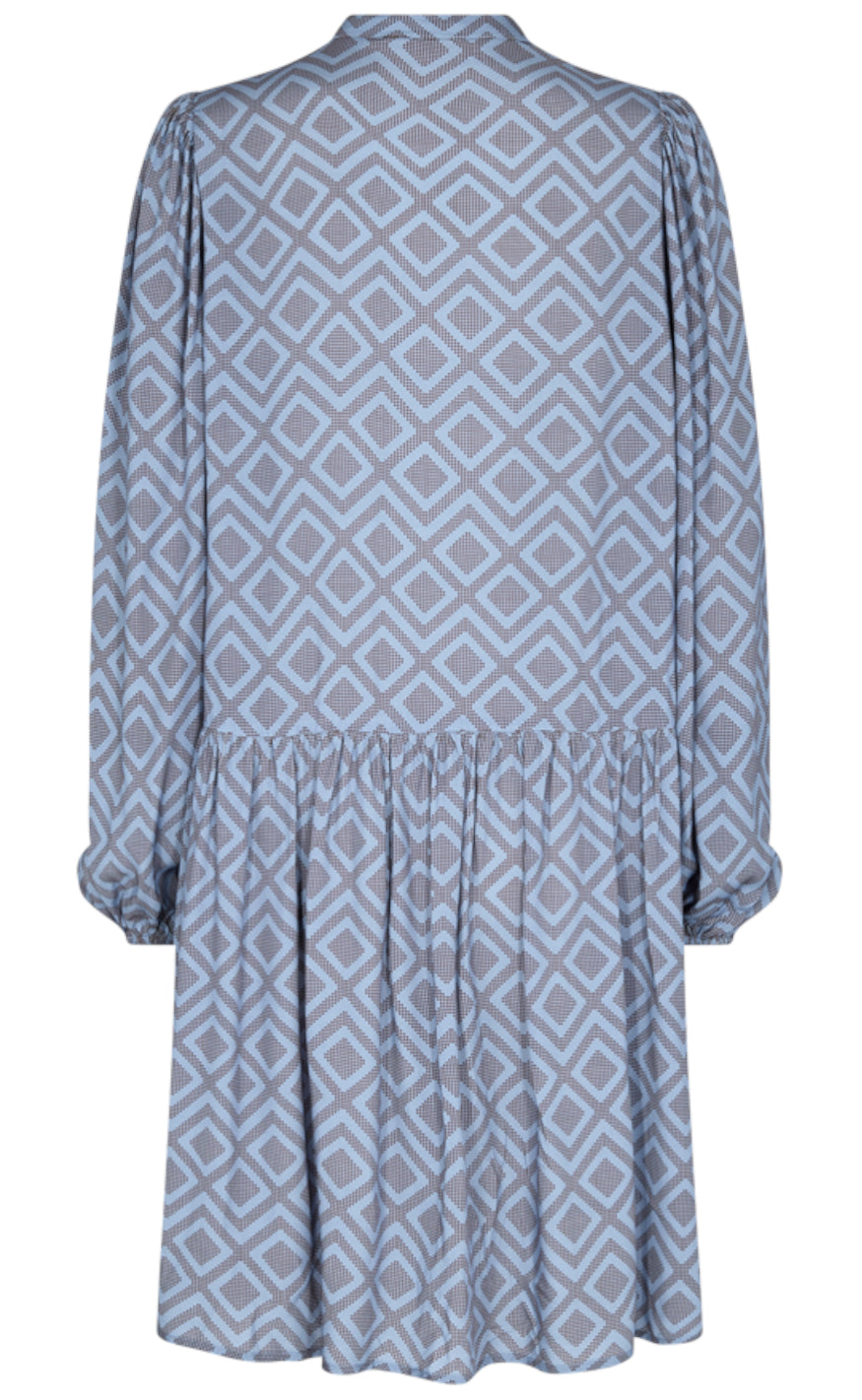 Freequent Kjole - Blie - Azure Blue W. Burnt Henna