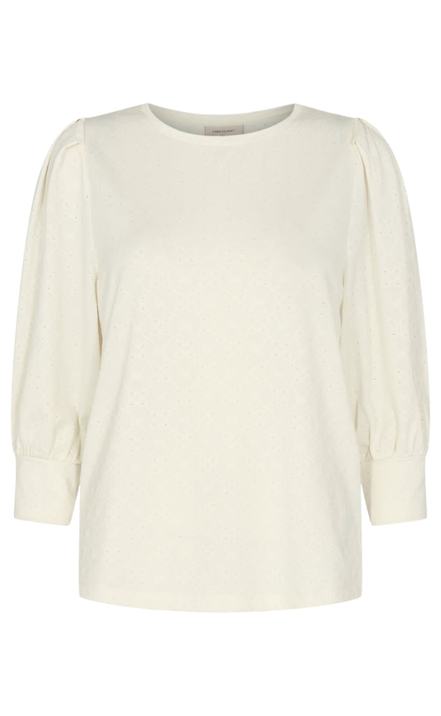 Freequent Bluse - Blond - Off. White