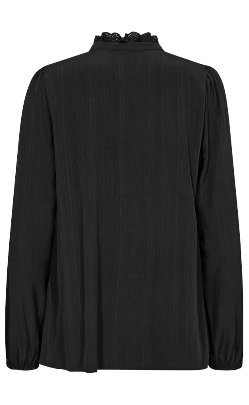 Freequent Bluse - Sea - Black