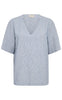 Freequent Bluse - Lava - Off White w. Nebulas Blue