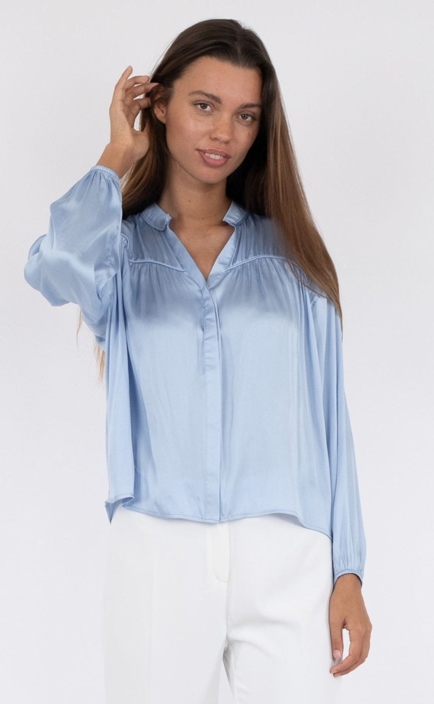 Neo Noir Bluse - Binnet - Light Blue