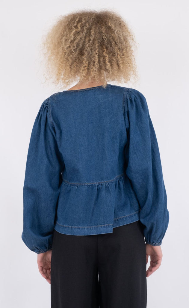 Neo Noir Bluse - Esmee - Vintage Blue