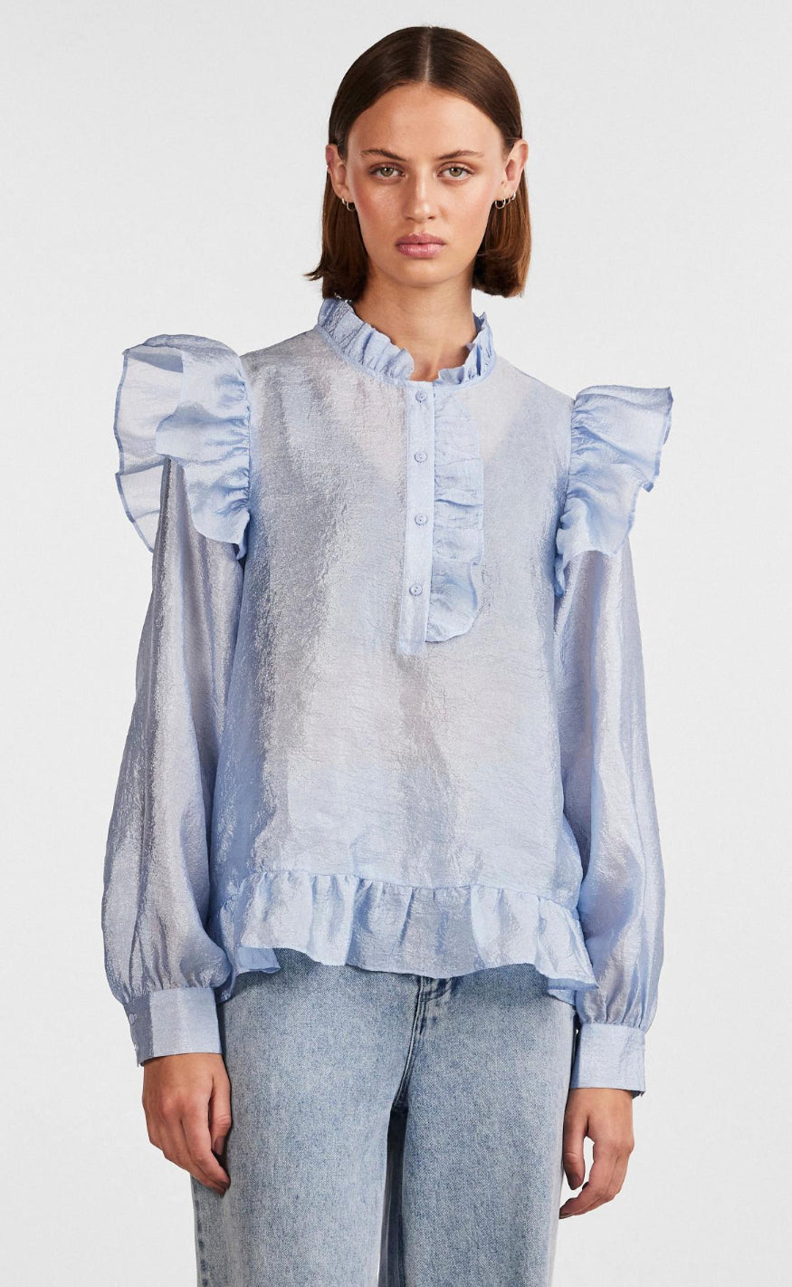 Pieces Bluse - Sun - Cornflower Blue