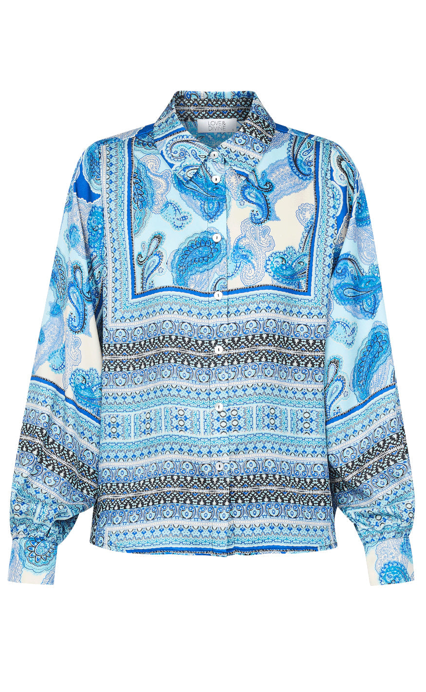 Love & Divine Skjorte - Love1084 - Blue Scarf