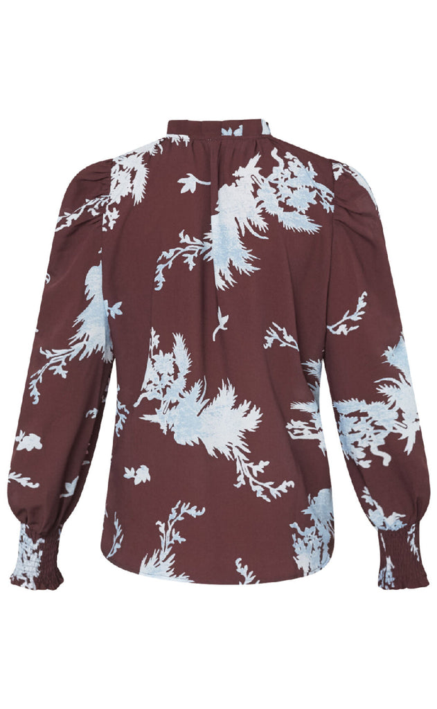 Love & Divine Bluse - Love490-25 - Bordeaux/Leaf