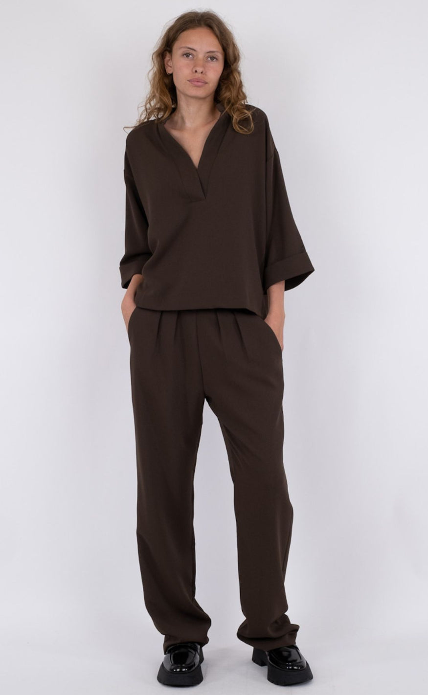 Neo Noir Bluse  - Luma - Brown