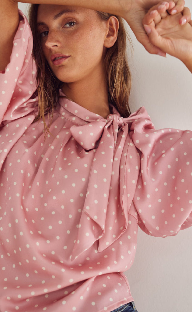 Noella Bluse - Kesha - Carmine Blush Print