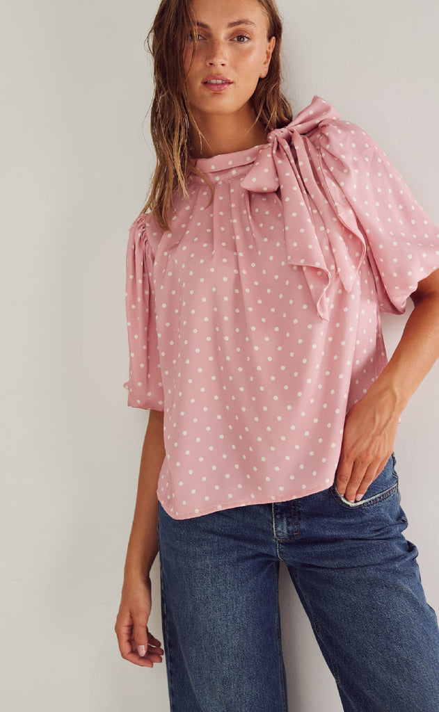 Noella Bluse - Kesha - Carmine Blush Print