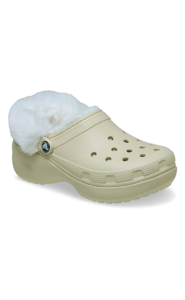 Crocs Træsko - Classic Platform Fuzz Lined - Bone
