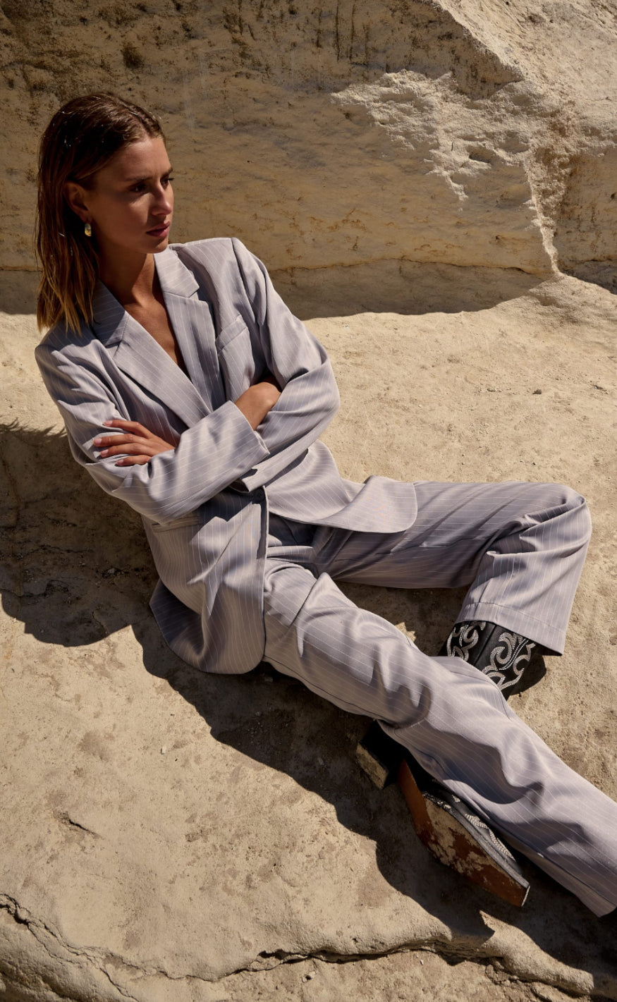 Noella Bukser - Bossy - Grey Pinstripe