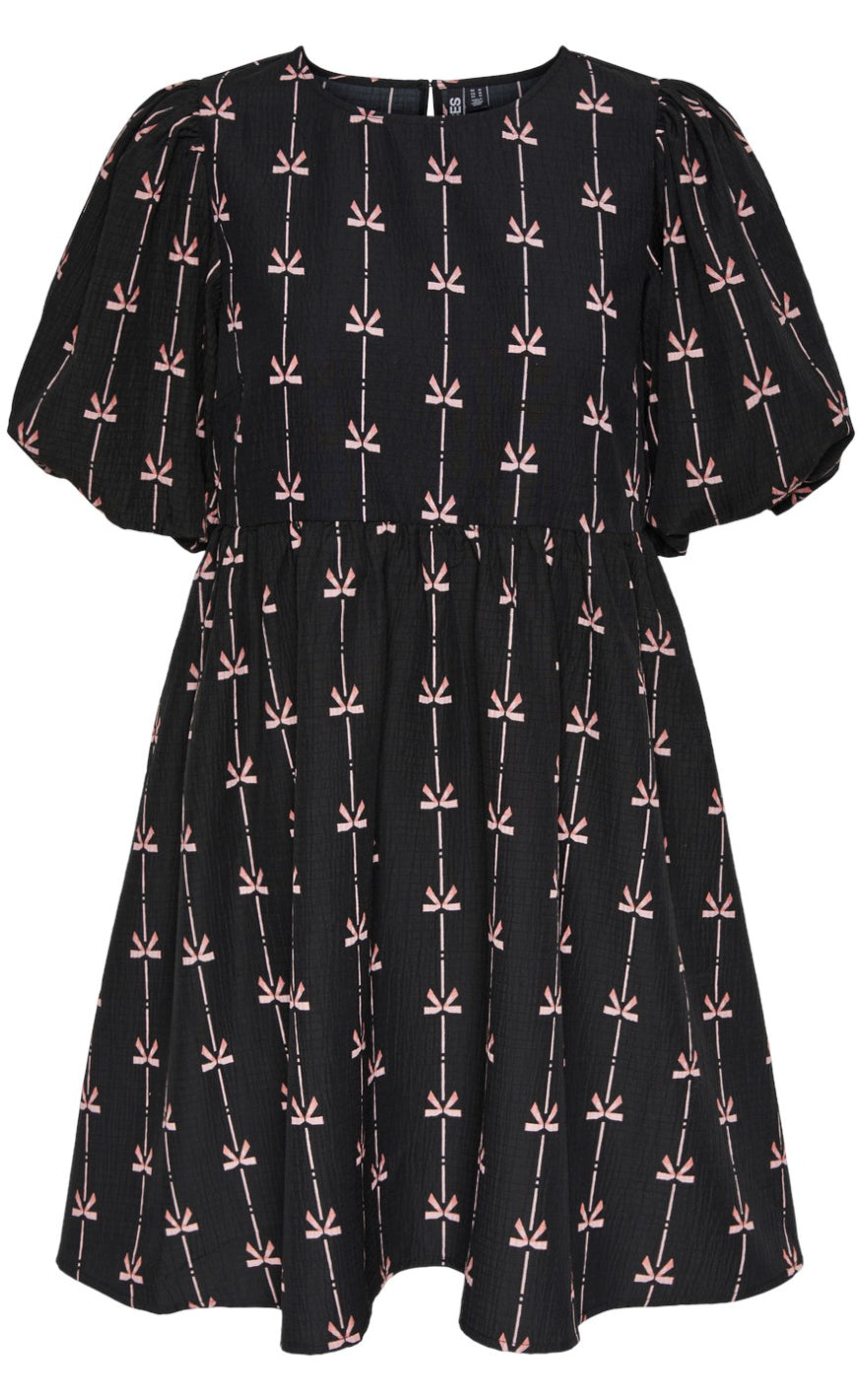 PIECES Kjole - Bow - Black Bows