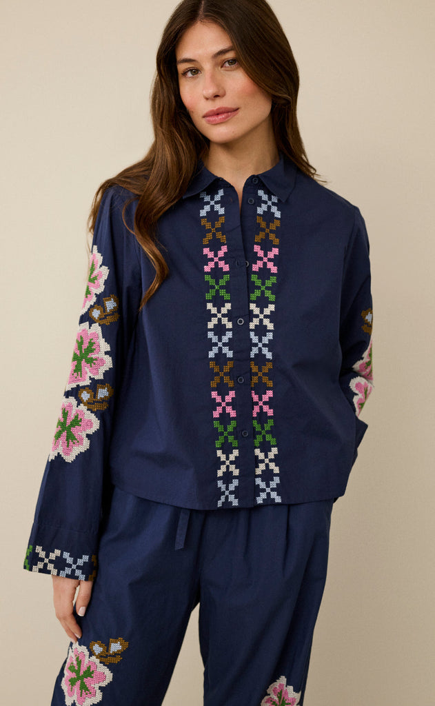 Culture Skjorte - Breezy - Dress Blues