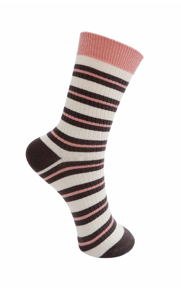 Black Colour Strømper - Brenda - Soft Pink/Brown