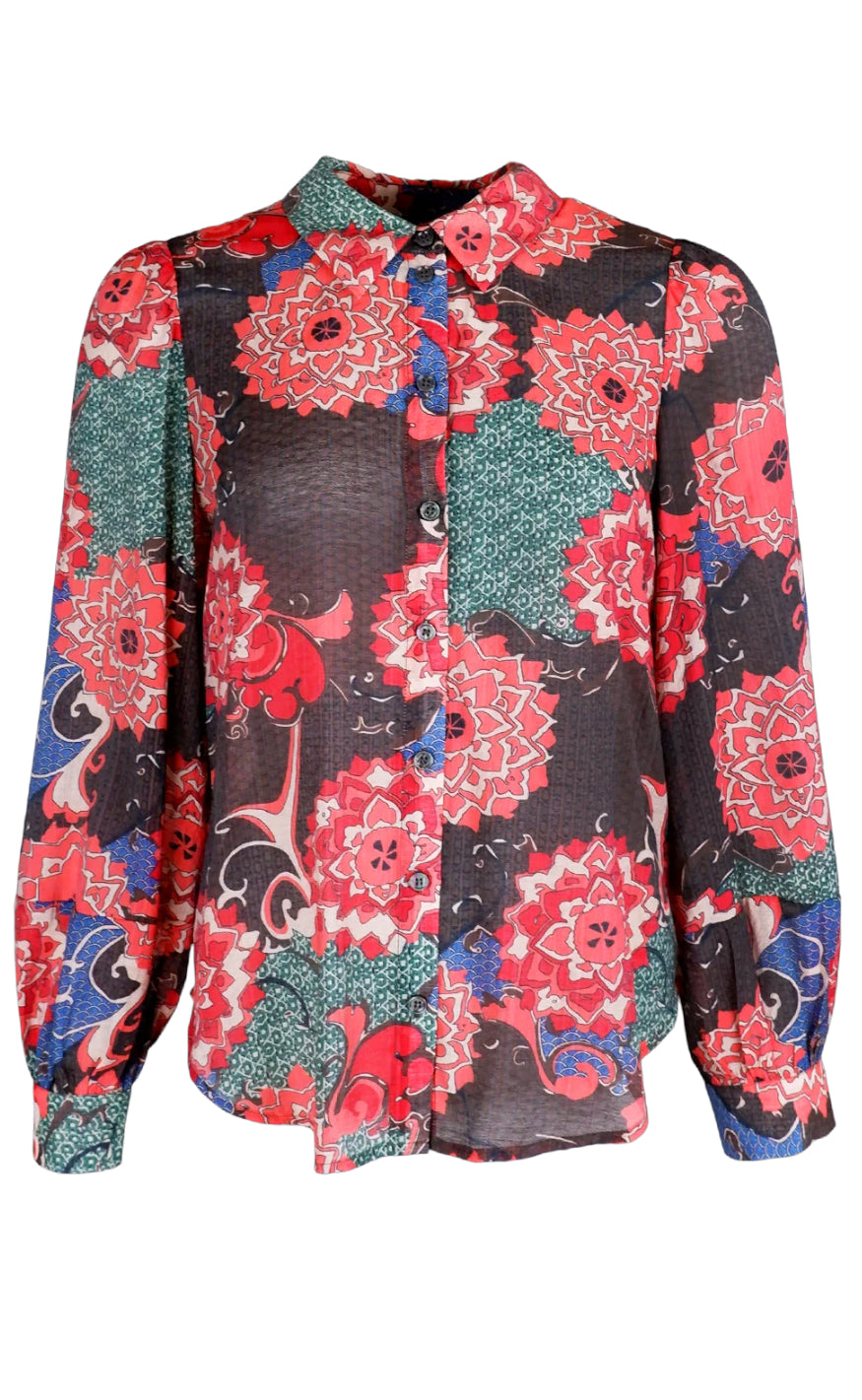 Black Colour Skjorte - Brooke - Retro Red
