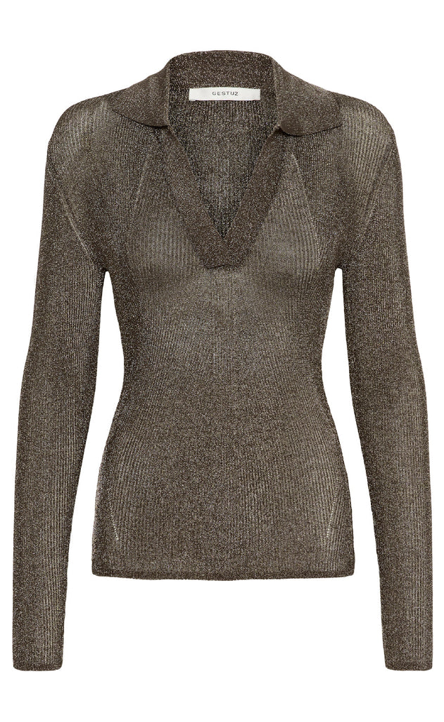 Gestuz Bluse - Silvi - Warm grey metallic