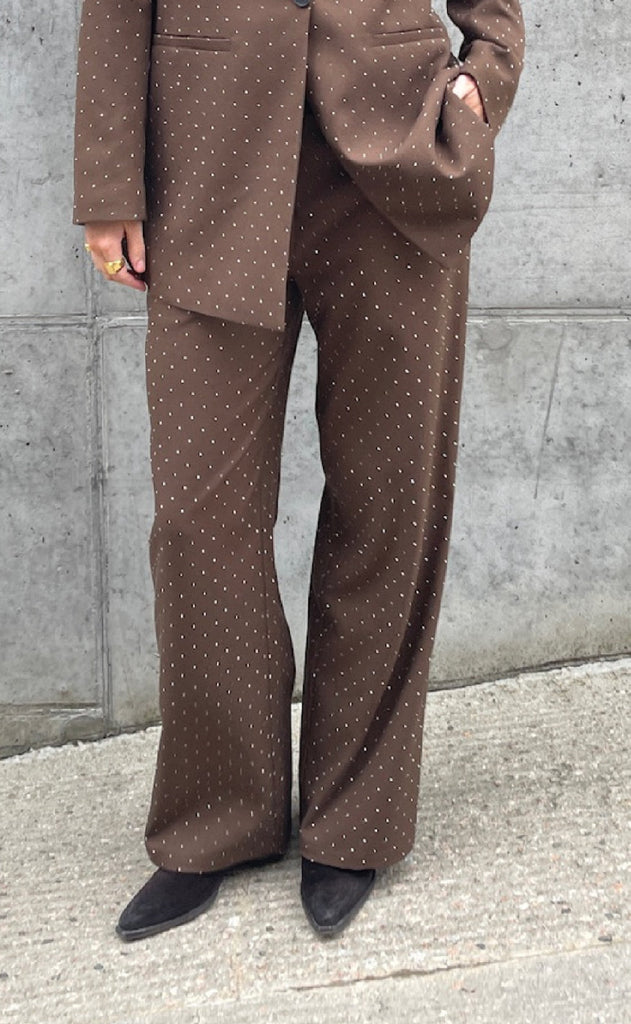 Love & Divine Bukser - Love857-7 - Brown Rhinestone