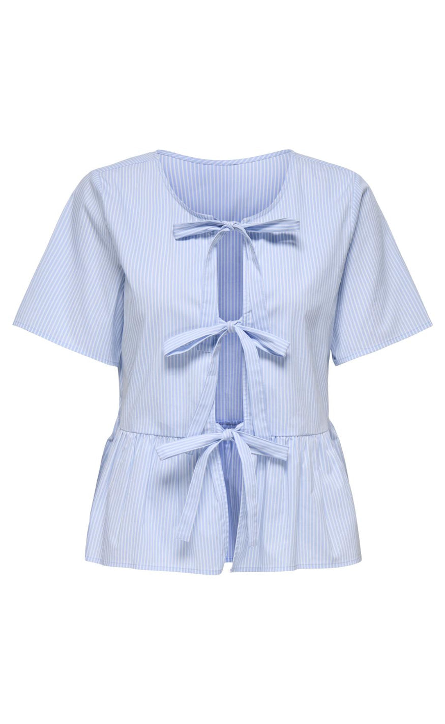 JDY Topp - Mio - Cashmere Blue/Small White Stripes