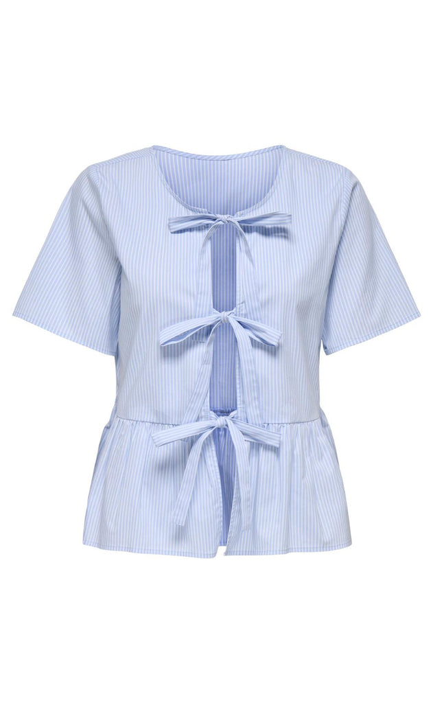 JDY Topp - Mio - Cashmere Blue/Small White Stripes