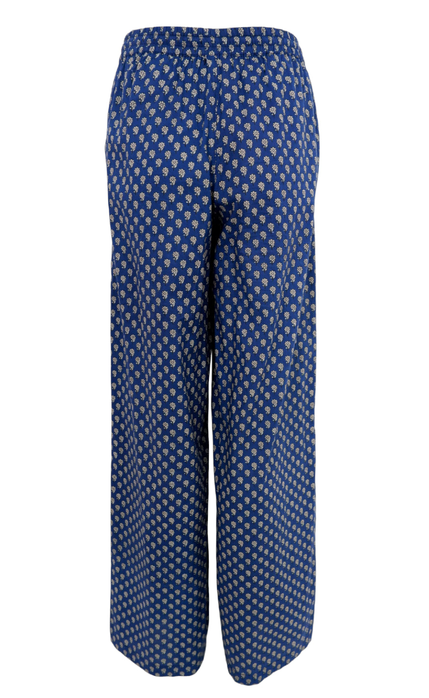 Black Colour Bukser - Flora - Blue Foral
