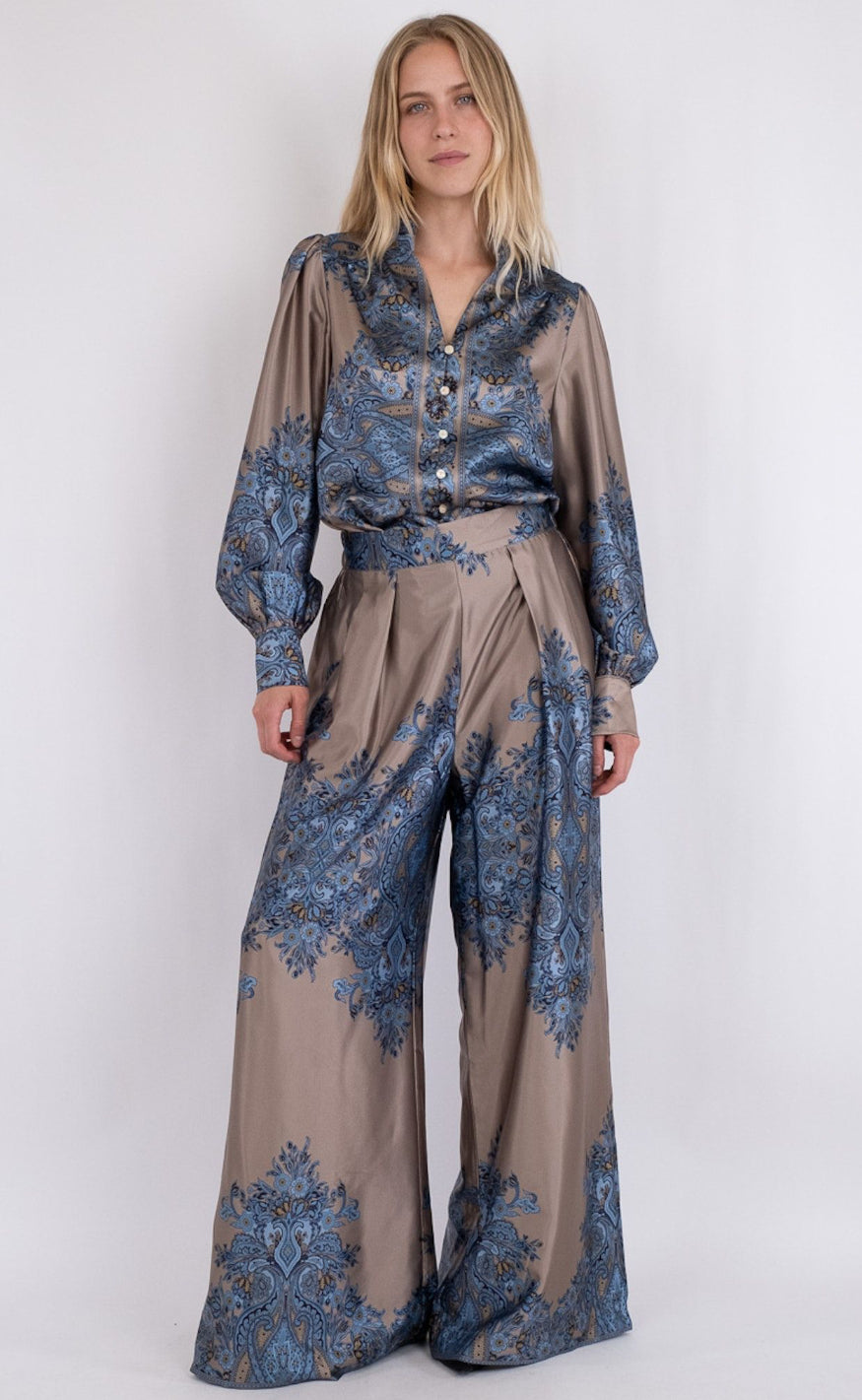 Neo Noir Bukser - Mana Paisley - Blue