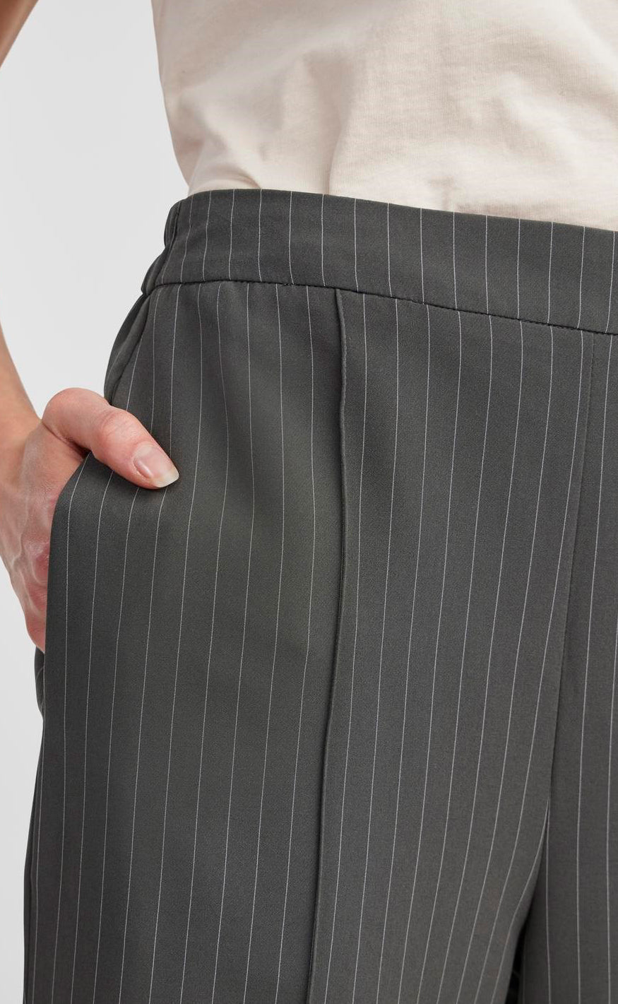 Pieces Bukser - Bossy - Magnet/Pinstripe