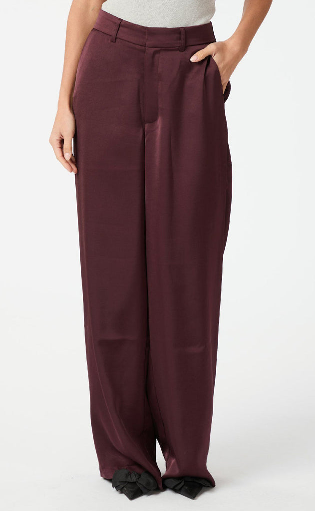 Neo Noir Bukser - Emmet Heavy Sateen - Burgundy