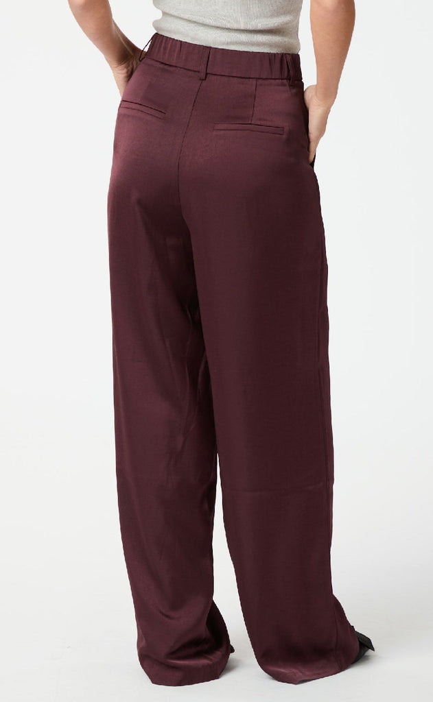 Neo Noir Bukser - Emmet Heavy Sateen - Burgundy