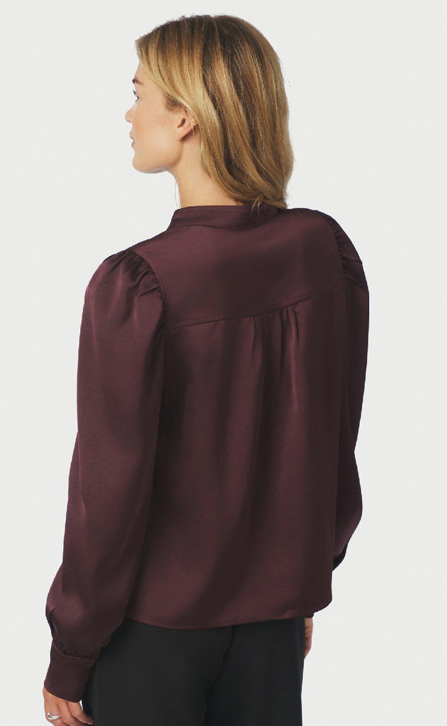 Neo Noir Bluse - Rosslyn Heavy Sateen - Burgundy