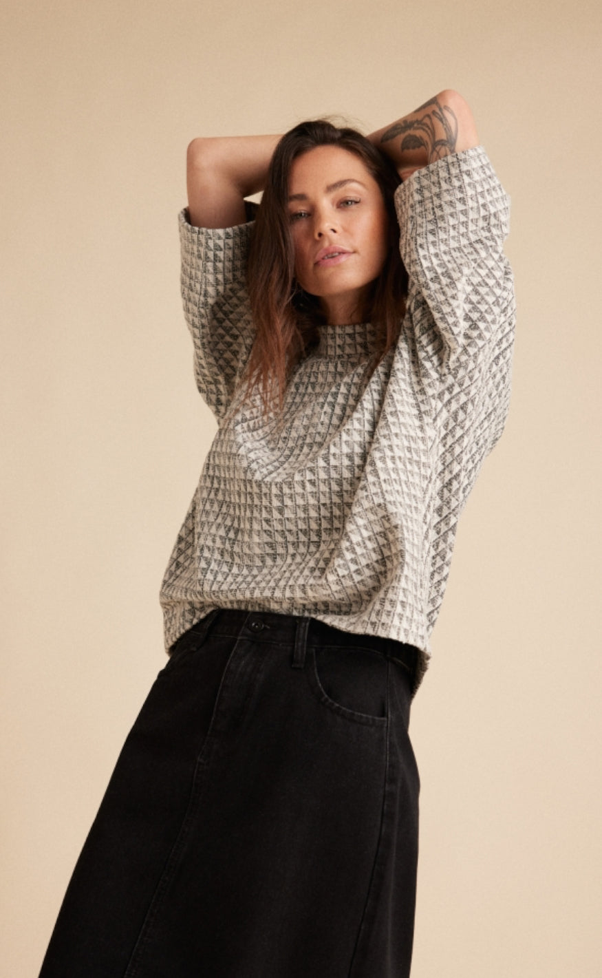 One Two Luxzuz Bluse - Julie - Concrete