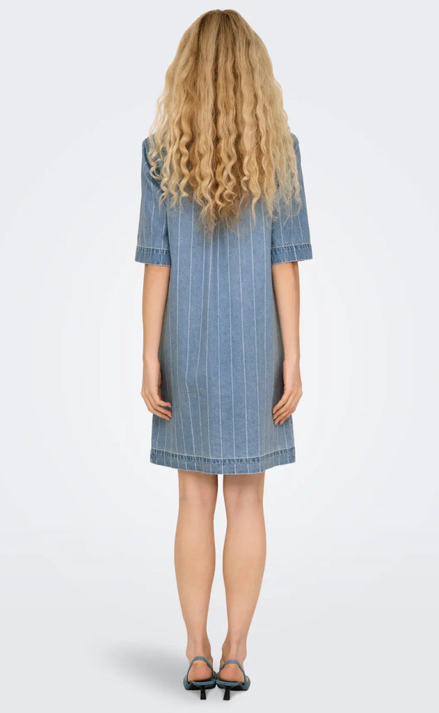 ONLY Kjole - Asta - Light Blue Denim Stripe