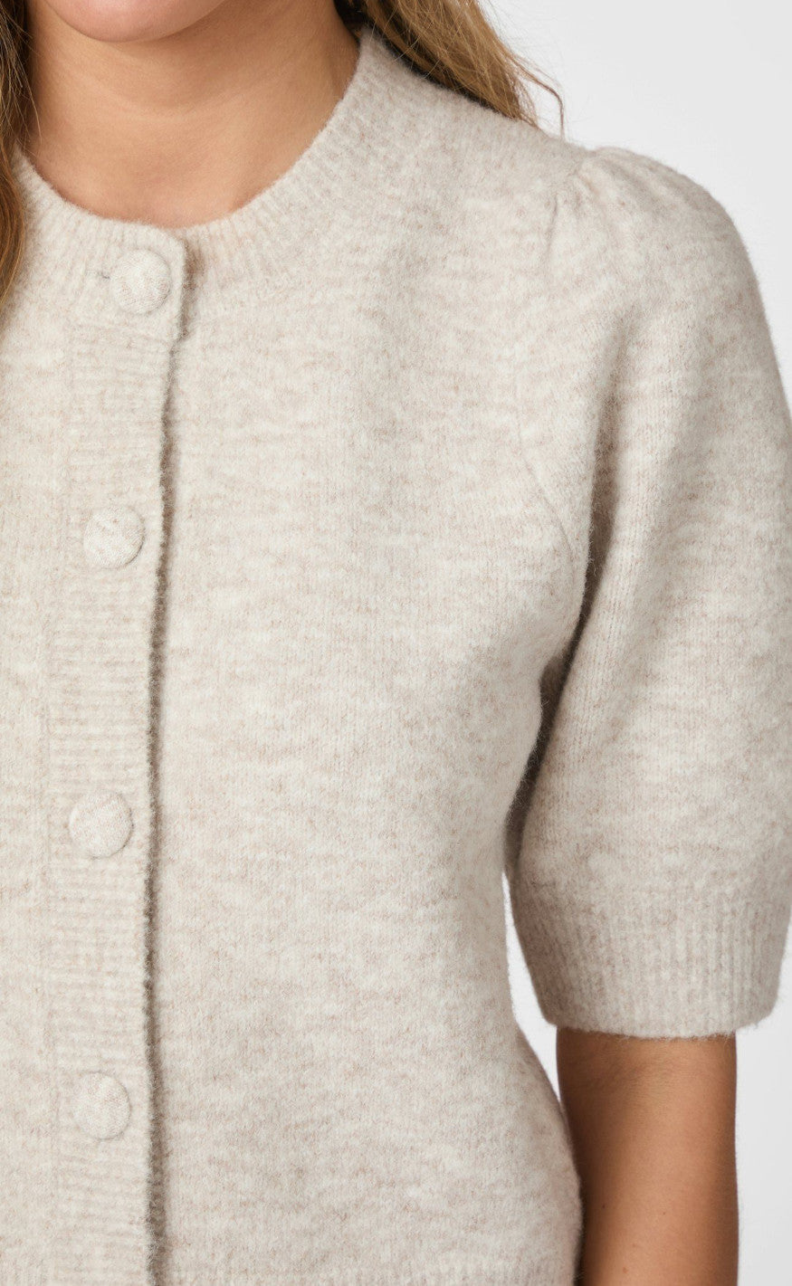 Neo Noir Cardigan - Trudy - Beige Melange
