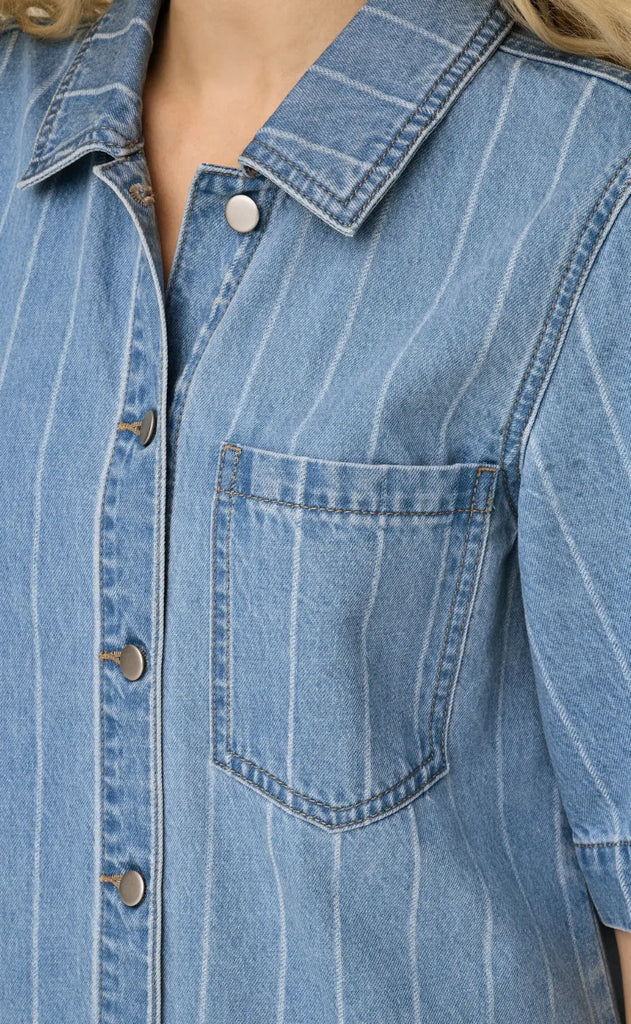 ONLY Kjole - Asta - Light Blue Denim Stripe