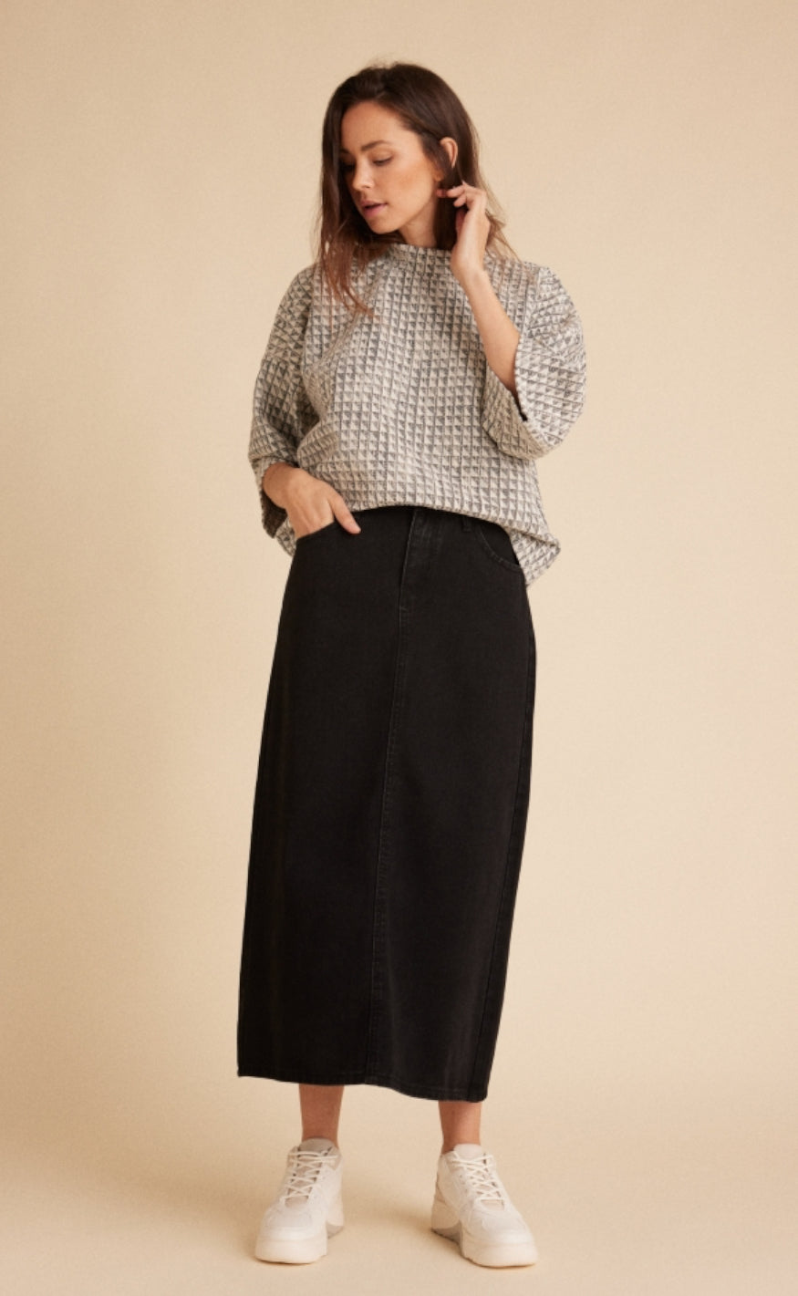 One Two Luxzuz Bluse - Julie - Concrete