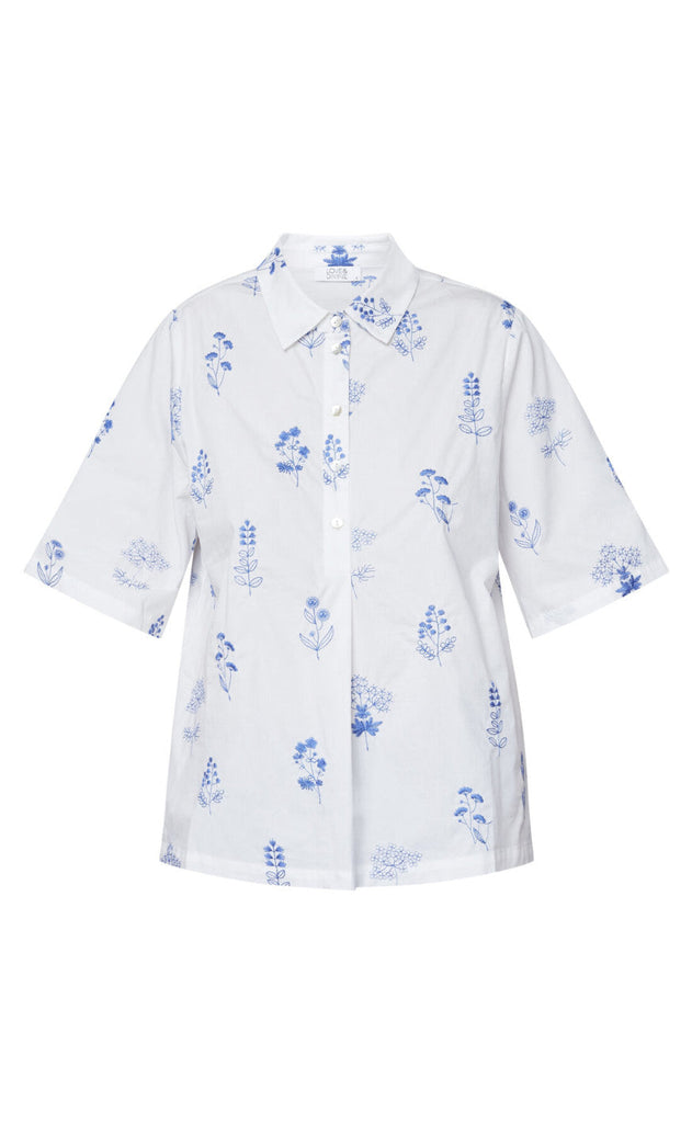 Love & Divine Bluse - Love1351 - White/Blue