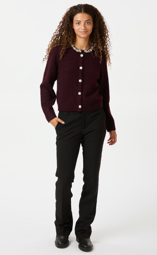 Neo Noir Cardigan - Marie Stone Knit - Wine