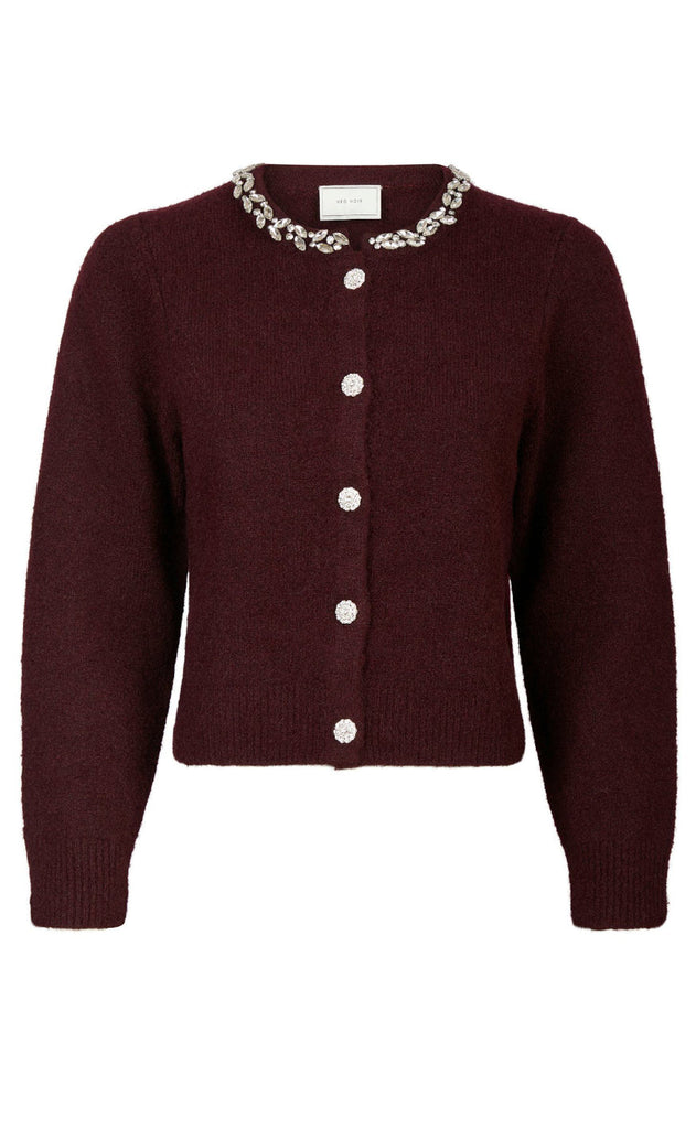 Neo Noir Cardigan - Marie Stone Knit - Wine