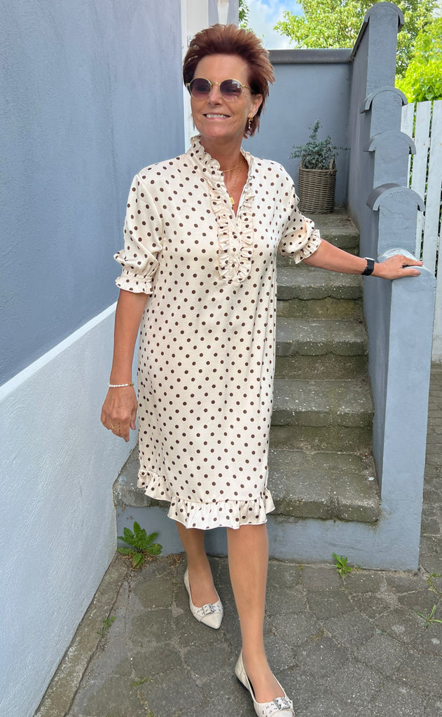 Ina Copenhagen Kjole - Philine - Beige Dots