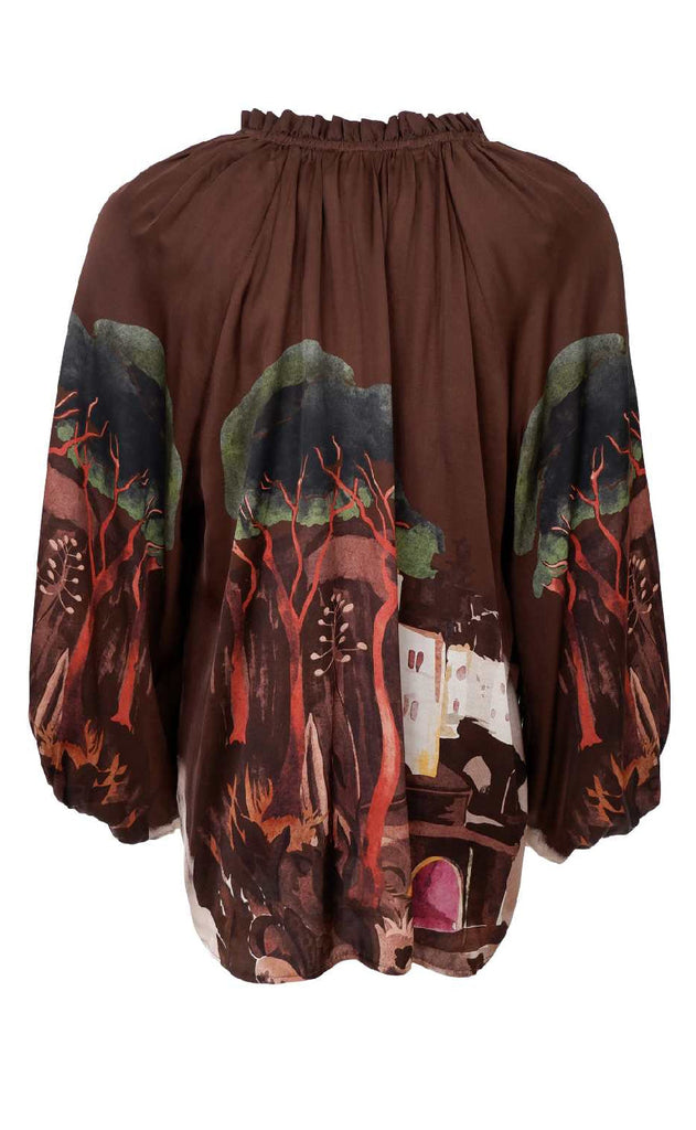 Black Colour Bluse - Toscana - Coffee