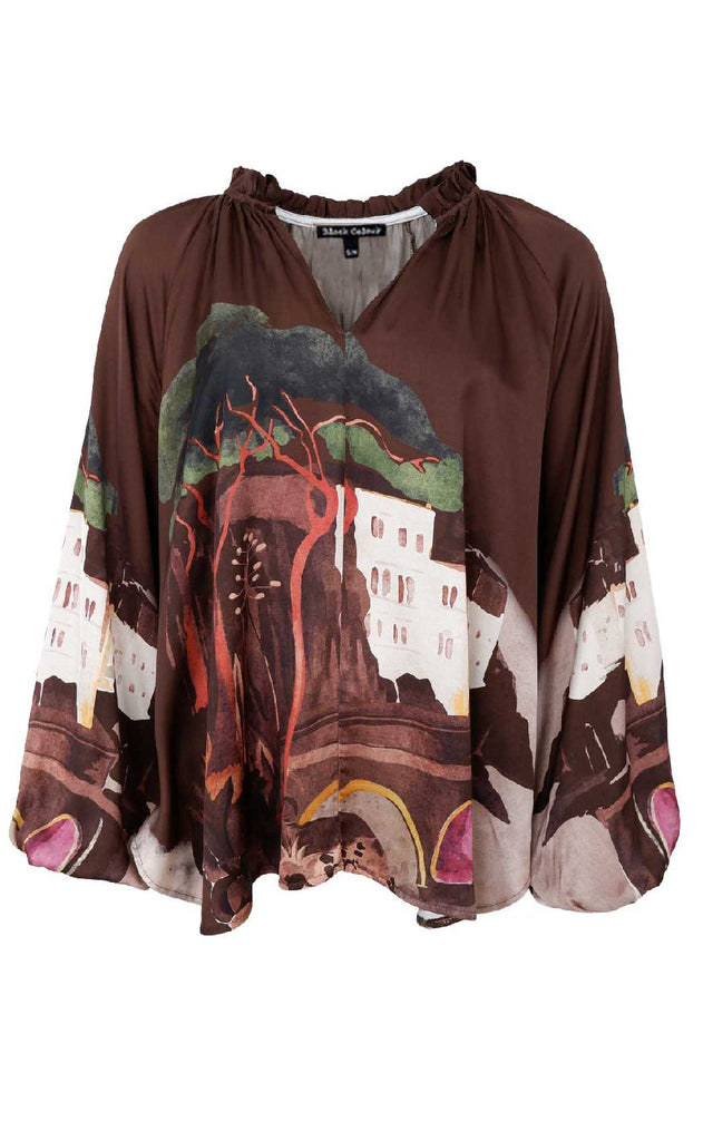 Black Colour Bluse - Toscana - Coffee