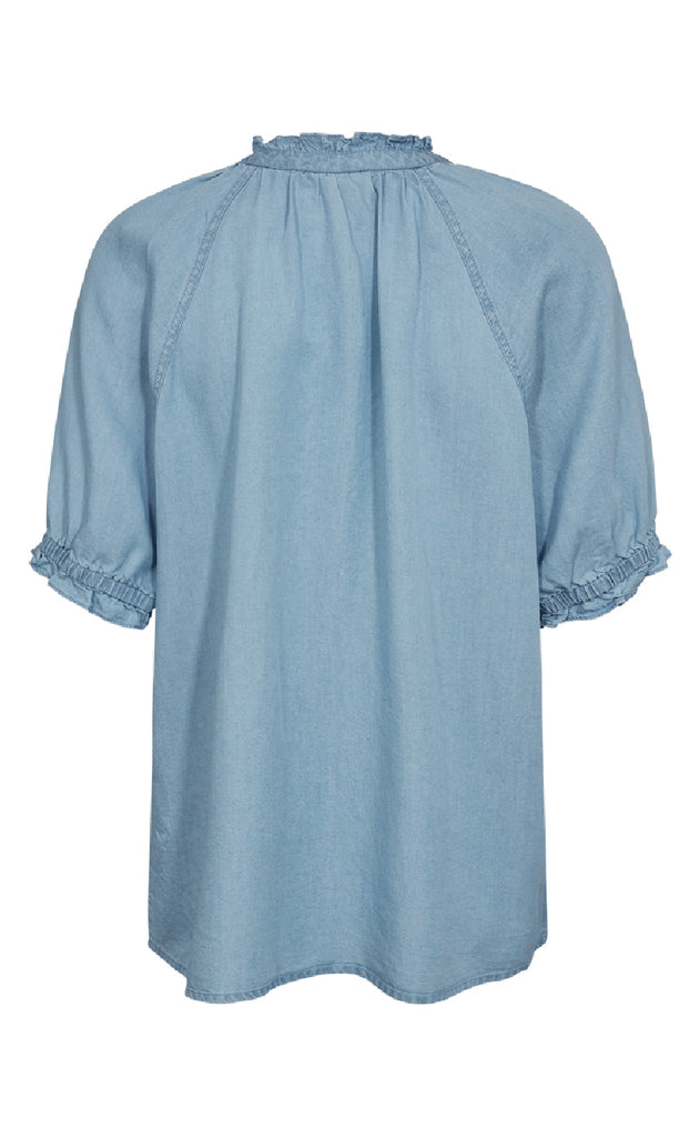 Freequent Bluse - Carly - Light Blue Denim