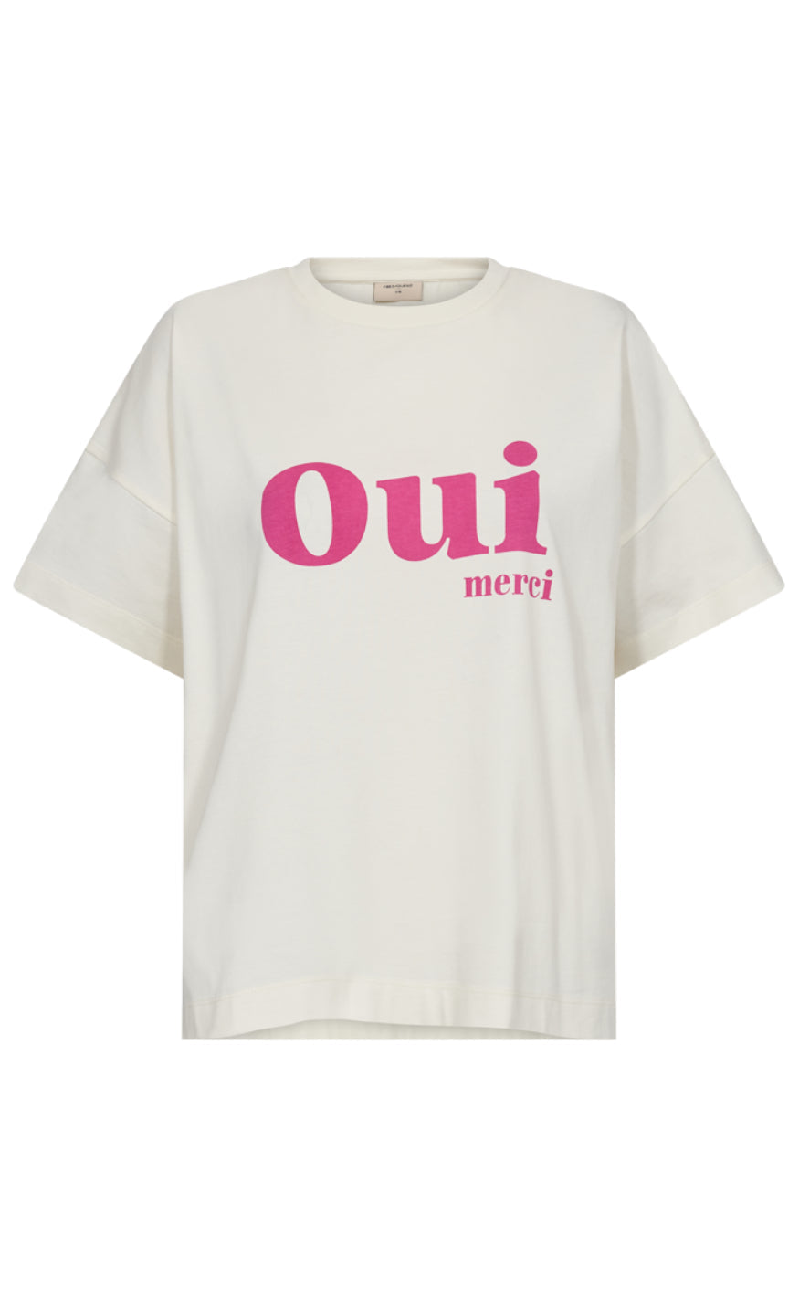 Freequent T-shirt - Carol - Tofu w. Raspberry Rose