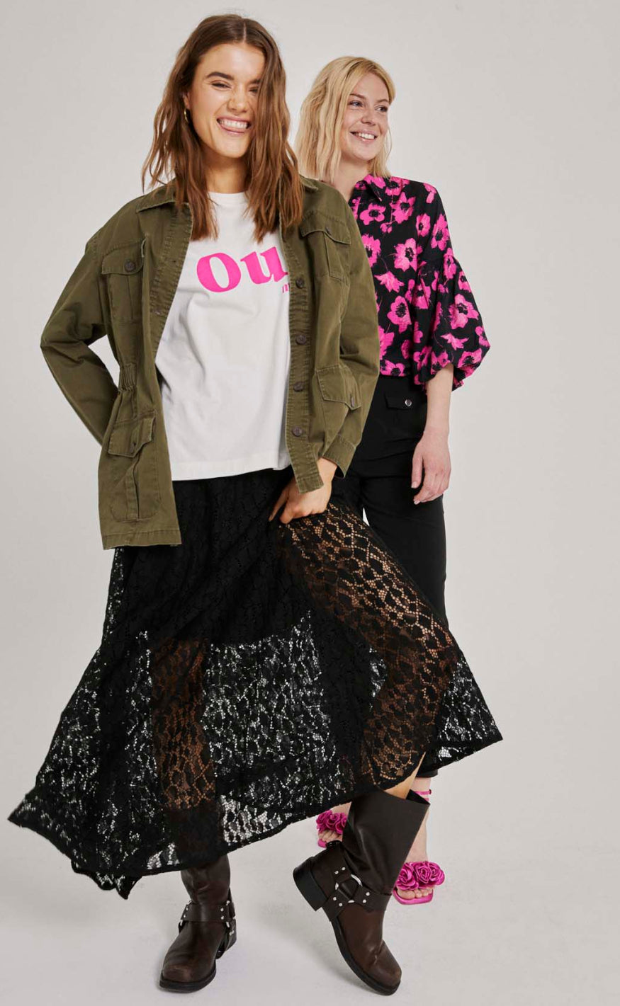 Freequent T-shirt - Carol - Tofu w. Raspberry Rose