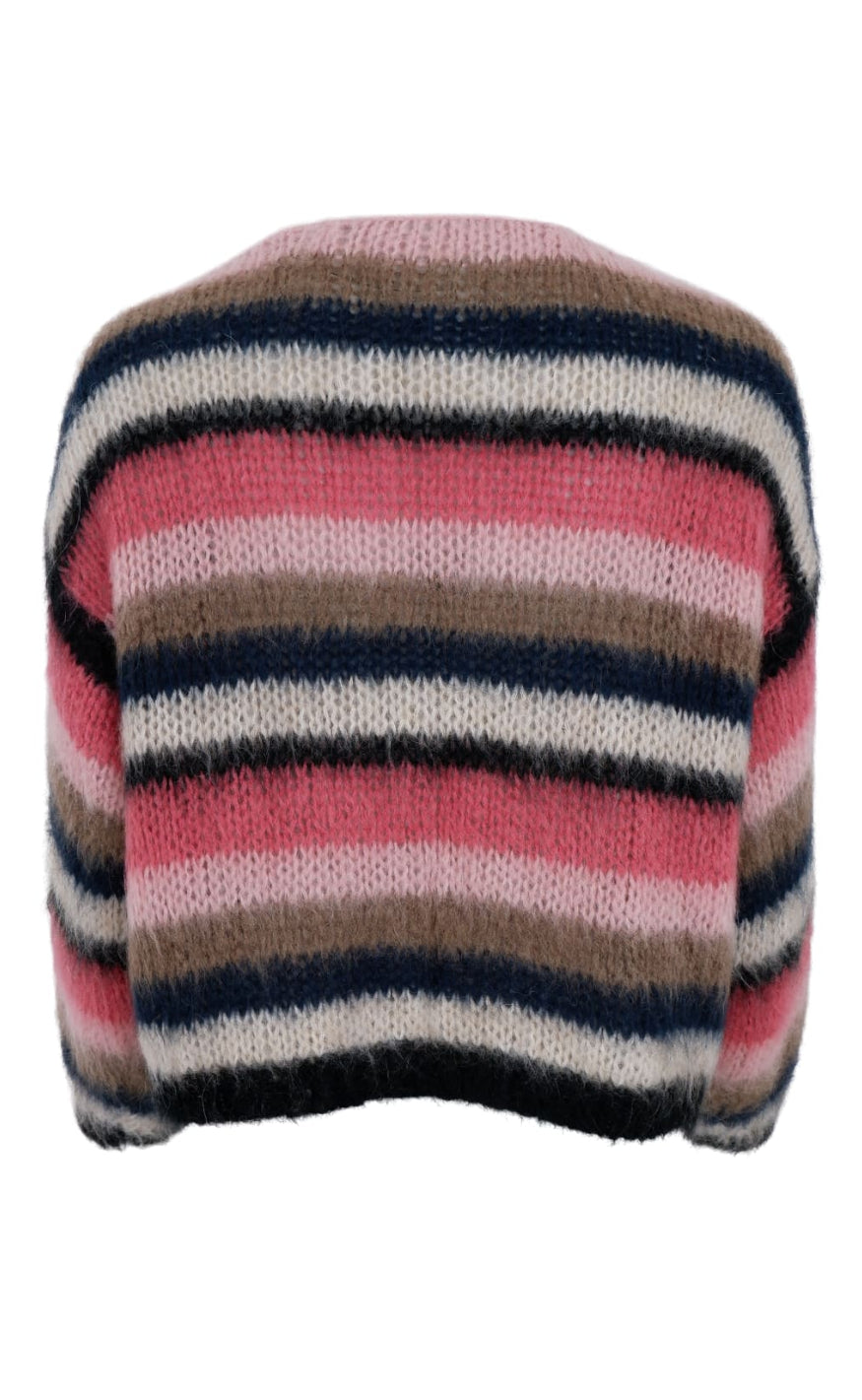 Black Colour Cardigan - Casey - Multi Rose