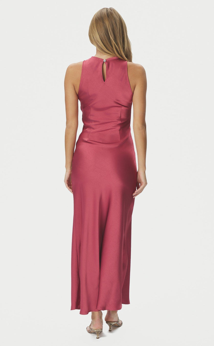Neo Noir Kjole - Celinie Heavy Sateen - Cherry Pink