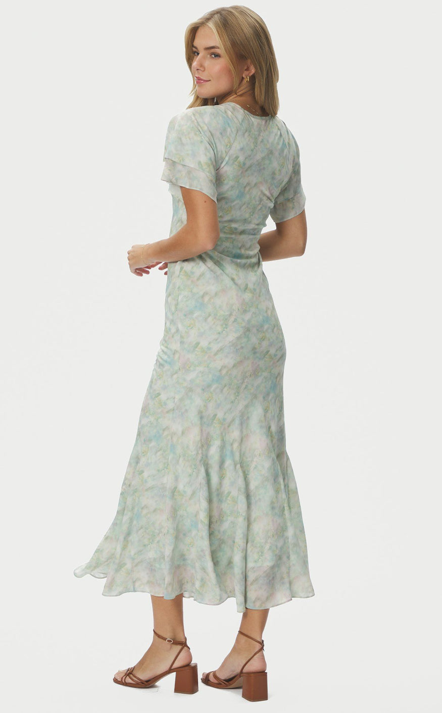 Neo Noir Kjole - Celesse Chiffon - Light Green