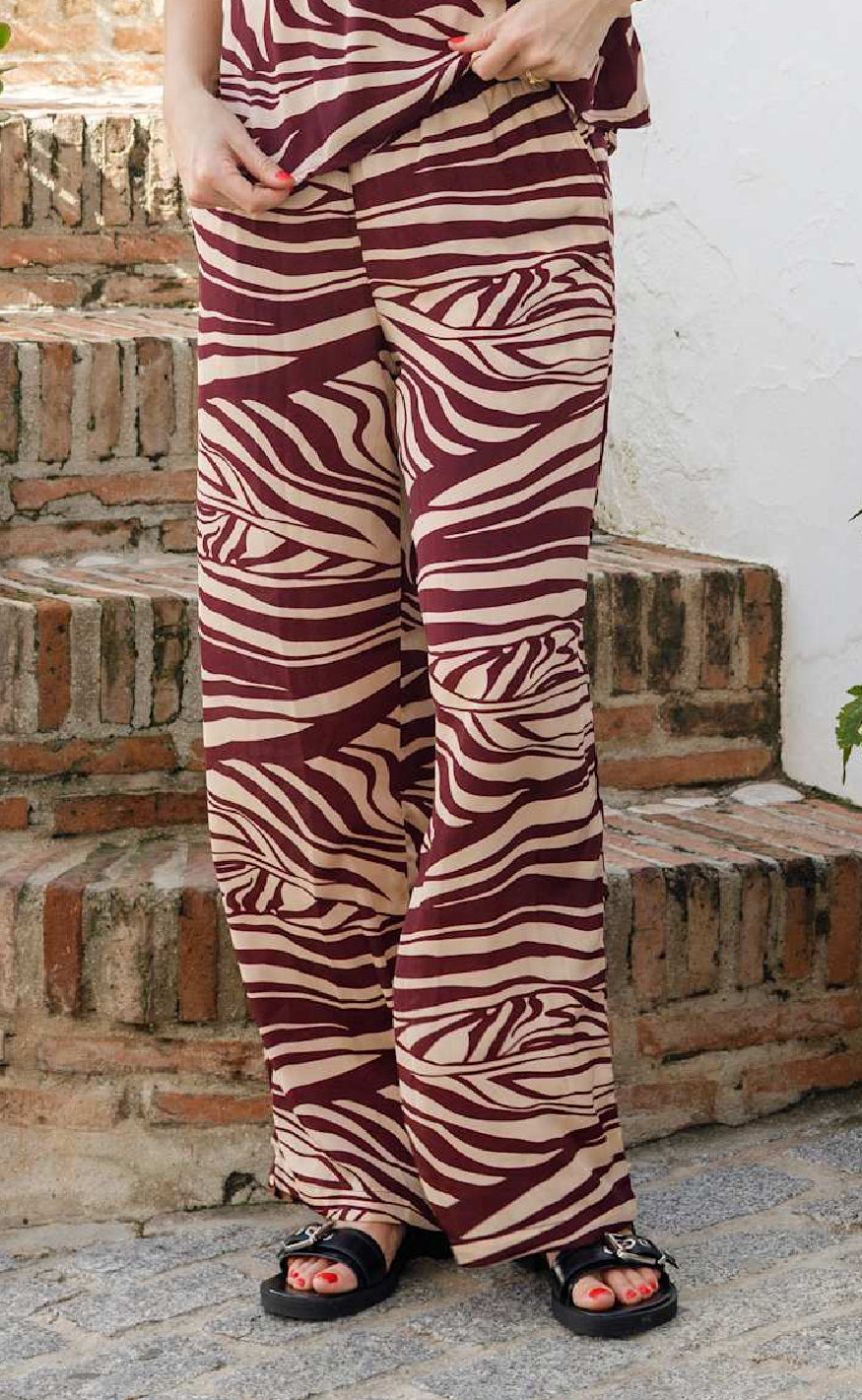Black Colour Bukser - Luna - Berry Zebra