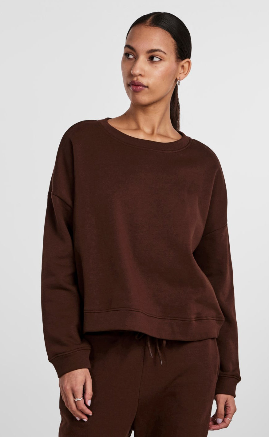 Pieces Sweatshirt - Chilli - Chicory Coffee