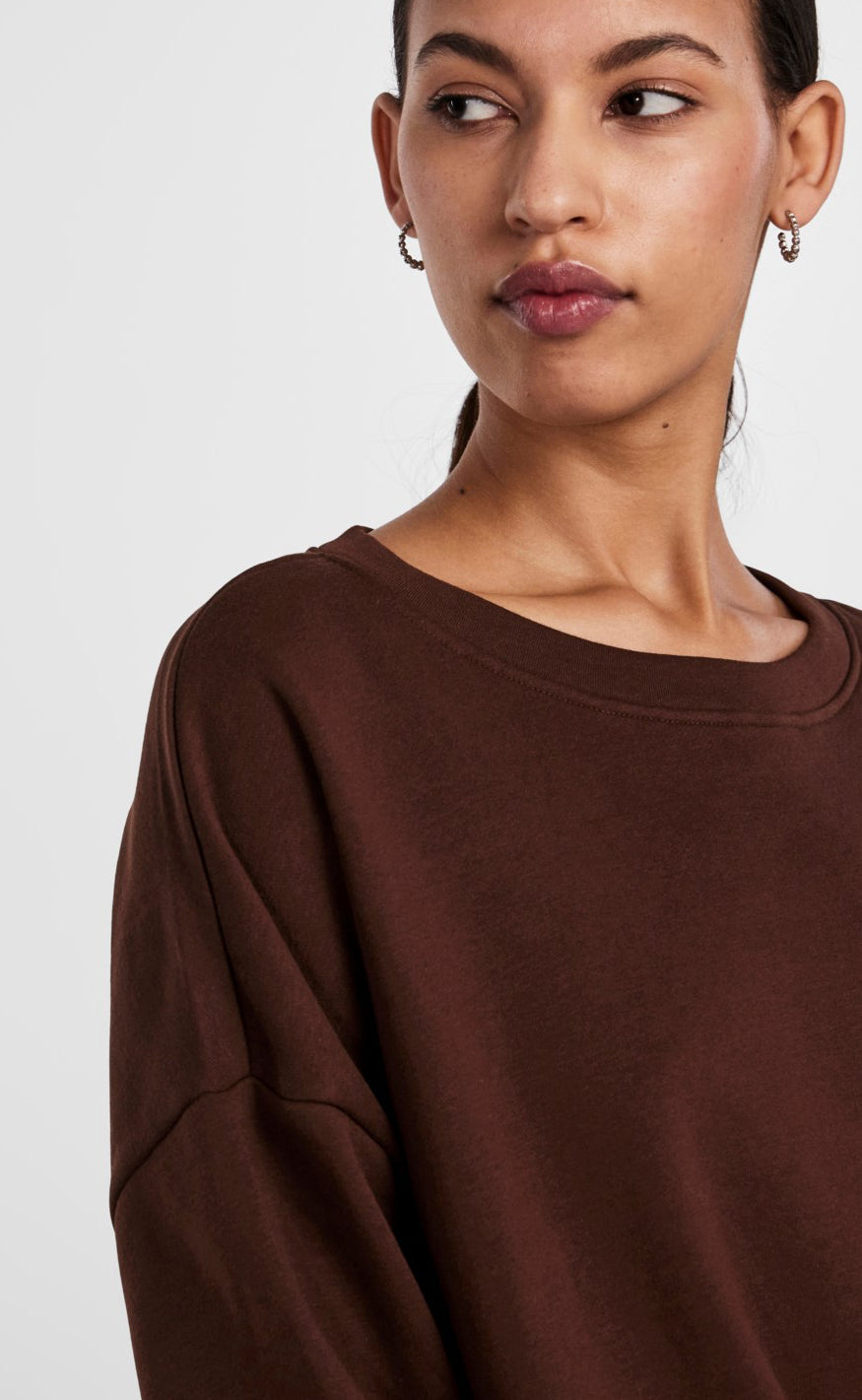 Pieces Sweatshirt - Chilli - Chicory Coffee