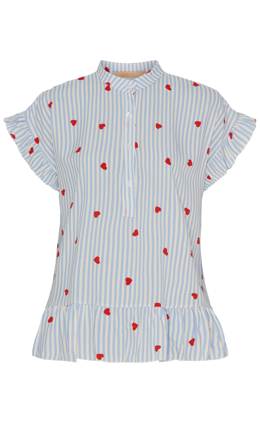 Marta Du Chateau Bluse - 5805 Cila - Celeste Heart