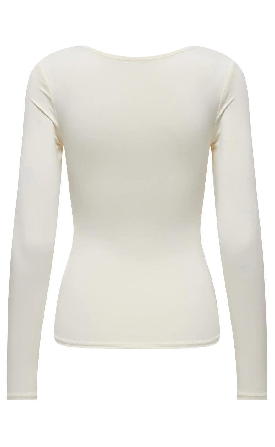 ONLY Bluse - Ea 2 Ways Deep Neck - Cloud Dancer